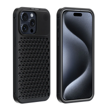 Load image into Gallery viewer, Aero Mesh Pro ® Metallic Alloy Shockproof Cooling Hybrid Case for iPhone 15 Series (Pro / Pro Max)