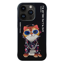 Load image into Gallery viewer, Premium Nimmy ® Cute Glass Series 3D Embroidery Leather Case with Chain for iPhone 14 Series
