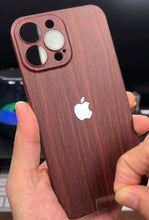 Load image into Gallery viewer, Premium 3D Plating Wooden Design Back Case For iPhone 15 Series (Optional Logo)