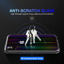Load image into Gallery viewer, Apple iPhone X Premium Rainbow Aurora Transparent Tempered Glass Case Hard Shell Back Case
