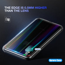 Load image into Gallery viewer, Apple iPhone X Premium Rainbow Aurora Transparent Tempered Glass Case Hard Shell Back Case