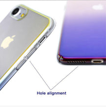 Load image into Gallery viewer, HENKS Luxury Blue Ray Laser Gradient Dual Color Hard Back Case Cover for Apple iPhone 7 Plus/ 8 Plus