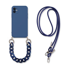 Load image into Gallery viewer, Liquid Silicon Crossbody Lanyard Necklace Marble Detachable Chain Case for iPhone 13 Series