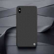 Load image into Gallery viewer, Apple iPhone XS Max Luxury Nylon Knitted Finish Back Case with Soft TPU Armour Frame - BLACK