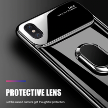 Load image into Gallery viewer, Apple iPhone X / XS Luxury Glossy Camera Lens Protection Case with Magnetic Ring Holder Cover