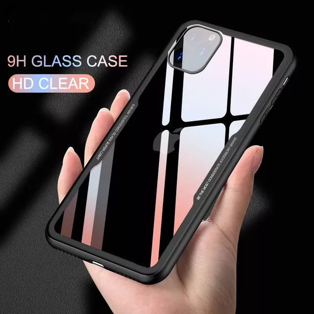 Luxury See Through Unique Glass Case for iPhone 11 Pro 11 Pro Max