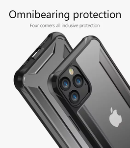 Luxury Hybrid Protection Heavy Duty Soft TPU+ Hard PC Clear Case for Apple iPhone 11 Pro/11 Pro Max.