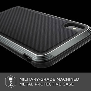 X-Doria Defense Lux Military Grade Tested Aluminum Metal Protective Carbon Fiber Case for iPhone XR.