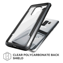 Load image into Gallery viewer, Samsung Galaxy S9 Plus Luxury Hybrid Anti Knock X-Doria Defense Shield Transparent Back Case Cover - BLACK