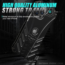 Load image into Gallery viewer, R-Just Batman Shockproof Aluminum Shell Metal Case for iPhone 14 series with custom stand
