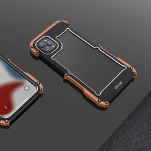 Load image into Gallery viewer, R-Just Aluminium &amp; Natural Wood Anti Shock Bumper Case for iPhone 13 Series