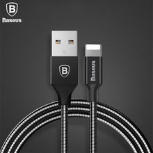 Load image into Gallery viewer, Baseus Highly Durable Fast Charging Metal USB Lightning Data/ Charging Cable for iPhone X / XS, 8/8 Plus, 7/7 Plus, 6/6S/6 Plus, 5/5S/5C/SE - BLACK