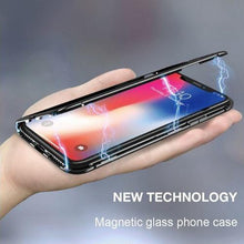 Load image into Gallery viewer, Apple iPhone X Luxury Magnetic Adsorption Metal Bumper Frame 9H Tempered Glass Back Case
