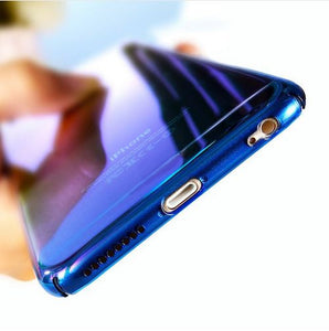 Luxury Blue Ray Laser Gradient Dual Color Hard Back Case Cover for Apple iPhone 7/8
