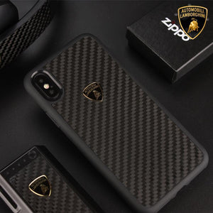Apple iPhone XS Max Official Lamborghini Shockproof D3 Genuine Carbon Fiber Protection Back Case Cover