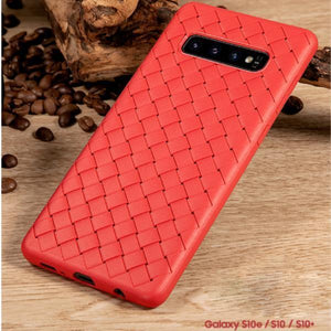 SAMSUNG GALAXY S10 PREMIUM WEAVING GRID BREATHABLE SOFT SILICONE BACK CASE