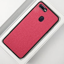 Load image into Gallery viewer, Oppo F9 Pro Premium Fabric Canvas Soft Silicone Cloth Texture Back Case with Back Screen Guard