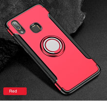 Load image into Gallery viewer, Vivo V9 Luxury Carbon Fiber Design Shockproof Hybrid Ring Holder Back Case