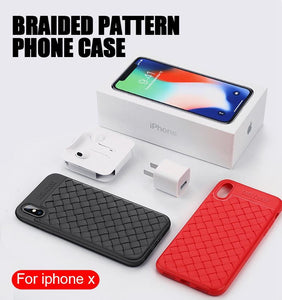 Apple iPhone X Premium Classic Soft Silicone Ultra Slim Breathable Weaving Back Case Cover