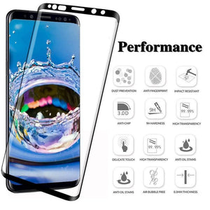 Samsung Galaxy S9 Premium Henks 5D Pro Full Screen Coverage Full Glue Anti Shatter Tempered Glass Screen Protector - BLACK