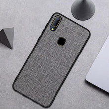 Load image into Gallery viewer, Vivo V11 Premium Fabric Canvas Soft Silicone Cloth Texture Back Case with Back Screen Guard
