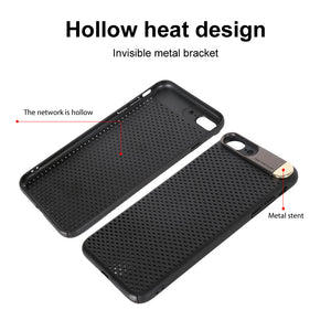 Henks Premium Ultra Slim Metal Back Camera Protection Kickstand Hollow Shell Bracket Back Case for Apple iPhone 7 Plus/ 8 Plus
