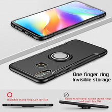 Load image into Gallery viewer, Vivo V9 Luxury Carbon Fiber Design Shockproof Hybrid Ring Holder Back Case