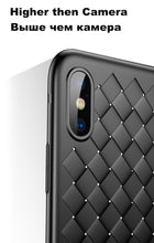 Load image into Gallery viewer, Premium Weaving Grid Breathable Soft Silicone Back Case Cover for Apple iPhone 7 Plus/ 8 Plus- BLACK