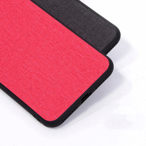 Vivo V11 Premium Fabric Canvas Soft Silicone Cloth Texture Back Case with Back Screen Guard