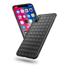 Load image into Gallery viewer, Premium Weaving Grid Breathable Soft Silicone Back Case Cover for Apple iPhone 7 Plus/ 8 Plus- BLACK