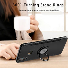 Load image into Gallery viewer, Vivo V9 Luxury Carbon Fiber Design Shockproof Hybrid Ring Holder Back Case