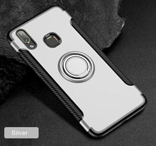 Load image into Gallery viewer, Vivo V9 Luxury Carbon Fiber Design Shockproof Hybrid Ring Holder Back Case