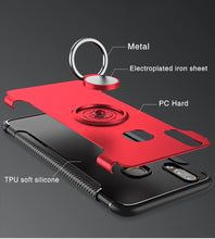 Load image into Gallery viewer, Vivo V9 Luxury Carbon Fiber Design Shockproof Hybrid Ring Holder Back Case