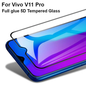 Vivo V11 Pro Premium 5D Pro Full Glue Curved Edge Anti Shatter Tempered Glass Screen Protector