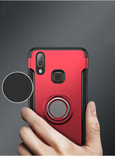 Load image into Gallery viewer, Vivo V9 Luxury Carbon Fiber Design Shockproof Hybrid Ring Holder Back Case