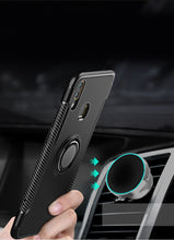 Load image into Gallery viewer, Vivo V9 Luxury Carbon Fiber Design Shockproof Hybrid Ring Holder Back Case