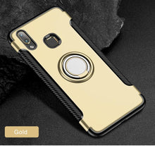 Load image into Gallery viewer, Vivo V9 Luxury Carbon Fiber Design Shockproof Hybrid Ring Holder Back Case