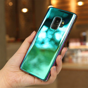 Samsung Galaxy S9 Luxury Blue Ray Laser Gradient Dual Color Hard Back Case Cover