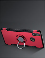 Load image into Gallery viewer, Vivo V9 Luxury Carbon Fiber Design Shockproof Hybrid Ring Holder Back Case