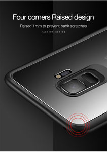 Samsung Galaxy S9 Premium Transparent Hard Acrylic Back with Soft TPU Bumper Case - RED