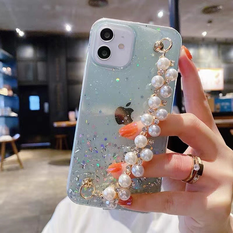 Premium Glitter Pearl Bracelet Phone Case for IPhone 13 Series