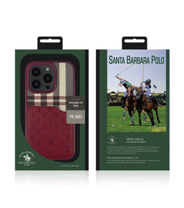 Santa Barbara Polo & Racquet Club ® Luxury Plaid Series Leather Case for iPhone 14 Series (iPhone 14 / 14 Plus / 14 Pro / 14 Pro Max)