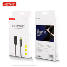 Load image into Gallery viewer, HENKS Auto Disconnect Fast Charging USB Data Sync Metal Connector Cable for Apple iPhone