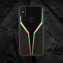 Load image into Gallery viewer, Apple iPhone X/XS Luxury Lamborghini SCD2 Genuine Leather & Carbon Fiber Hybrid Back Case