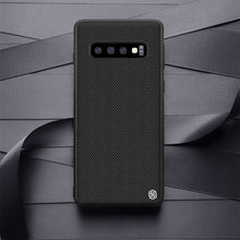 Load image into Gallery viewer, Samsung Galaxy S10 Plus Luxury Nylon Knitted Finish Back Case with Soft TPU Armour Frame - BLACK