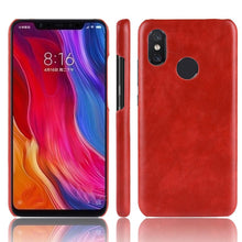 Load image into Gallery viewer, Redmi Note 6 Pro Luxury Leather Finish Anti Knock Hard PC Back Case Cover with Back Screen Guard