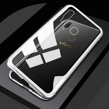 Load image into Gallery viewer, Vivo V9 Shock Proof Luxury Magnetic Adsorption Metal Bumper Auto-Fit Tempered Back Case