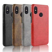 Load image into Gallery viewer, Redmi Note 6 Pro Luxury Leather Finish Anti Knock Hard PC Back Case Cover with Back Screen Guard