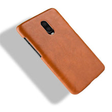 Load image into Gallery viewer, OnePlus 6T Luxury Leather Finish Anti Knock Hard PC Back Case Cover with Back Screen Guard