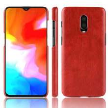 Load image into Gallery viewer, OnePlus 6T Luxury Leather Finish Anti Knock Hard PC Back Case Cover with Back Screen Guard